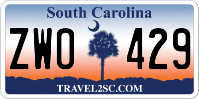 SC license plate ZWO429