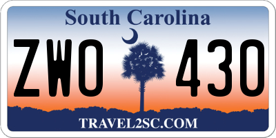 SC license plate ZWO430