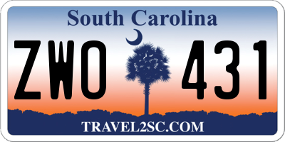 SC license plate ZWO431