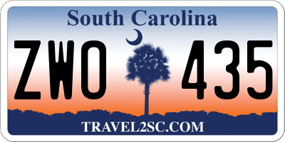 SC license plate ZWO435