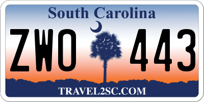 SC license plate ZWO443