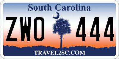 SC license plate ZWO444