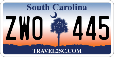 SC license plate ZWO445