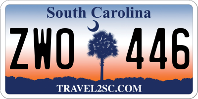 SC license plate ZWO446