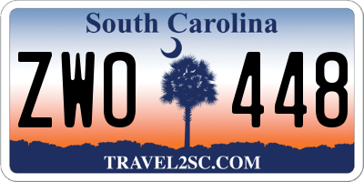 SC license plate ZWO448