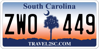 SC license plate ZWO449