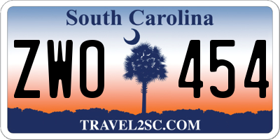 SC license plate ZWO454