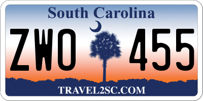 SC license plate ZWO455