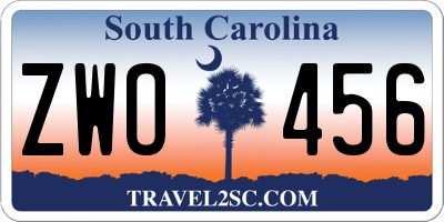 SC license plate ZWO456