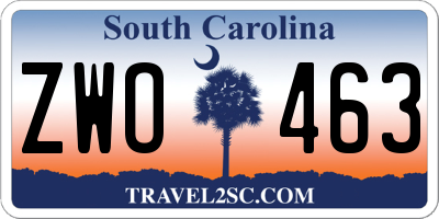 SC license plate ZWO463