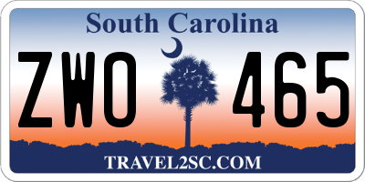 SC license plate ZWO465