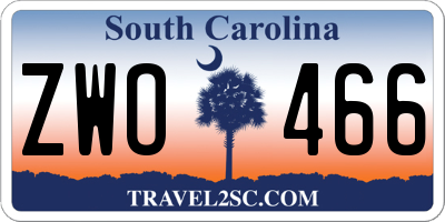 SC license plate ZWO466