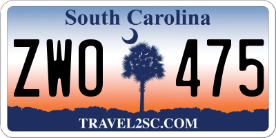 SC license plate ZWO475