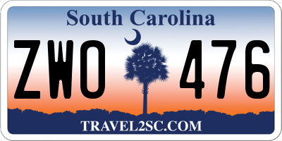 SC license plate ZWO476