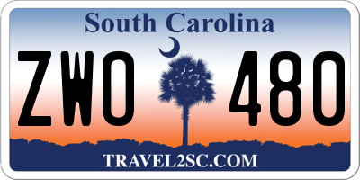 SC license plate ZWO480