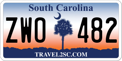 SC license plate ZWO482
