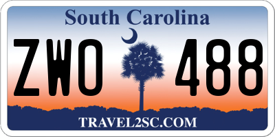 SC license plate ZWO488