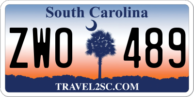 SC license plate ZWO489