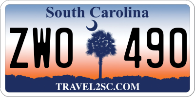SC license plate ZWO490