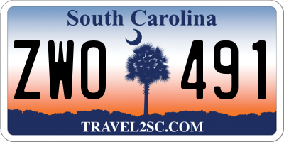 SC license plate ZWO491