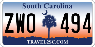 SC license plate ZWO494