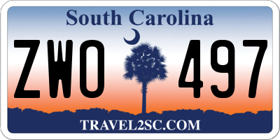 SC license plate ZWO497