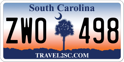 SC license plate ZWO498