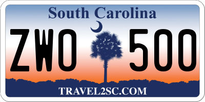 SC license plate ZWO500