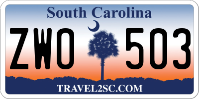 SC license plate ZWO503