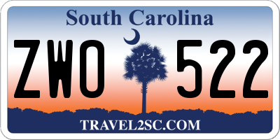 SC license plate ZWO522