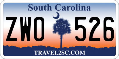 SC license plate ZWO526