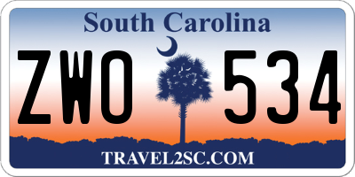 SC license plate ZWO534