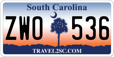 SC license plate ZWO536