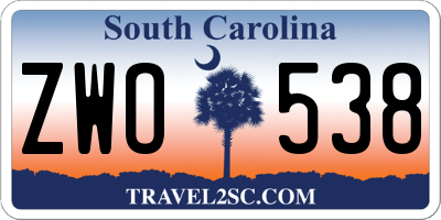SC license plate ZWO538