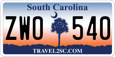 SC license plate ZWO540