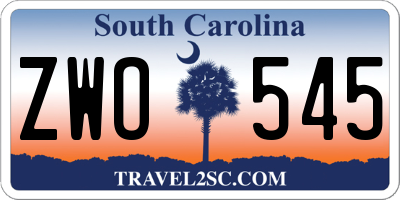 SC license plate ZWO545