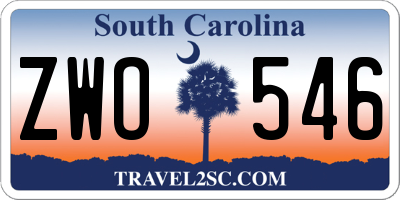 SC license plate ZWO546