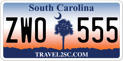 SC license plate ZWO555