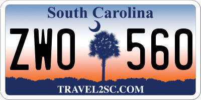 SC license plate ZWO560