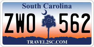 SC license plate ZWO562