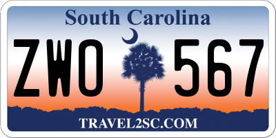 SC license plate ZWO567