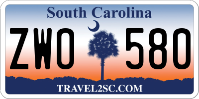 SC license plate ZWO580