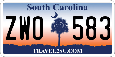 SC license plate ZWO583
