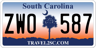 SC license plate ZWO587