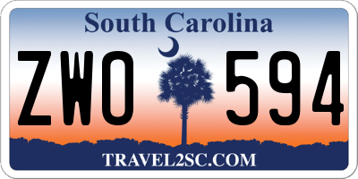 SC license plate ZWO594