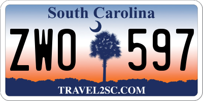 SC license plate ZWO597