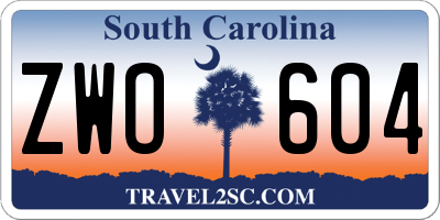SC license plate ZWO604