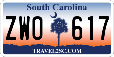 SC license plate ZWO617