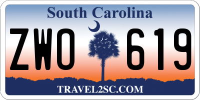 SC license plate ZWO619