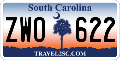 SC license plate ZWO622